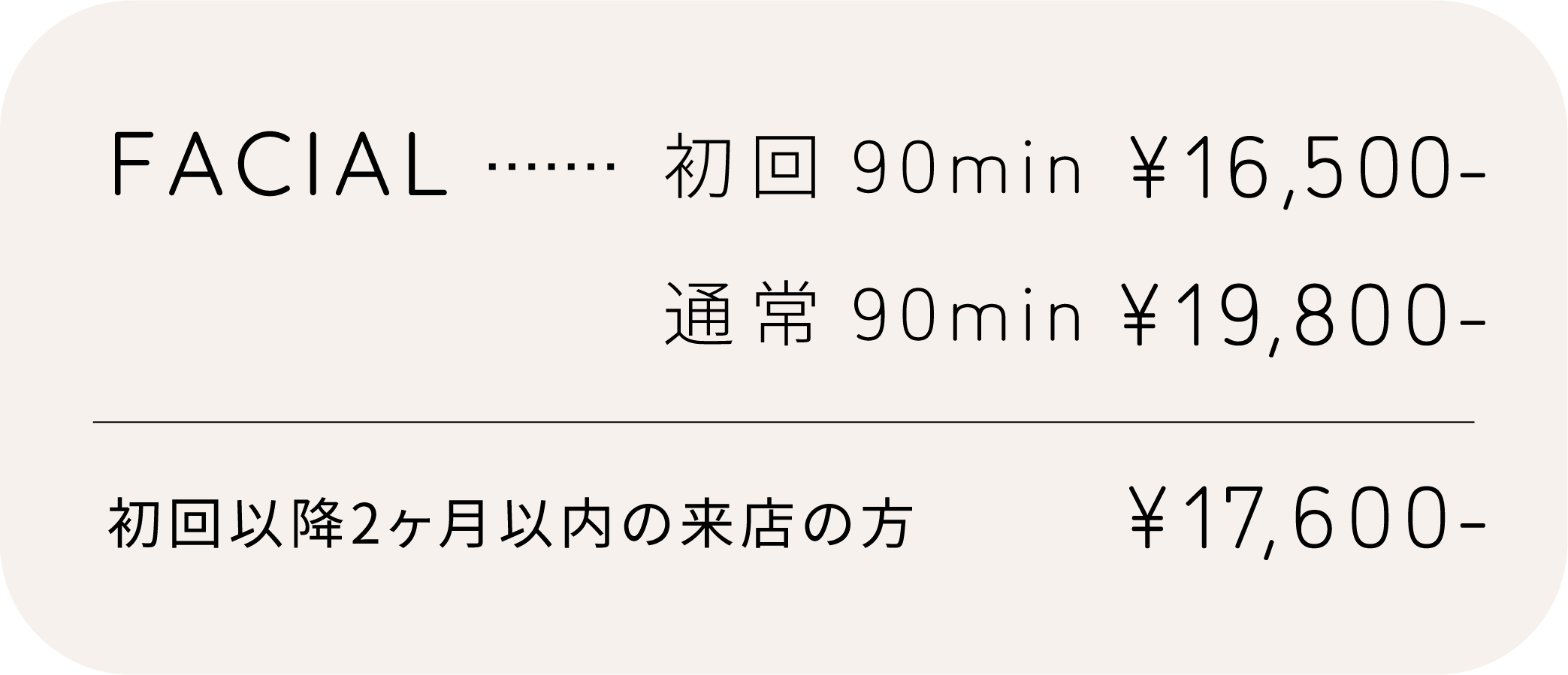 インディバフェイシャル料金