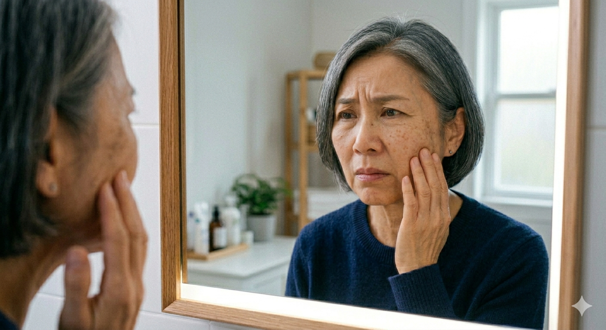 シミに悩む50代の女性